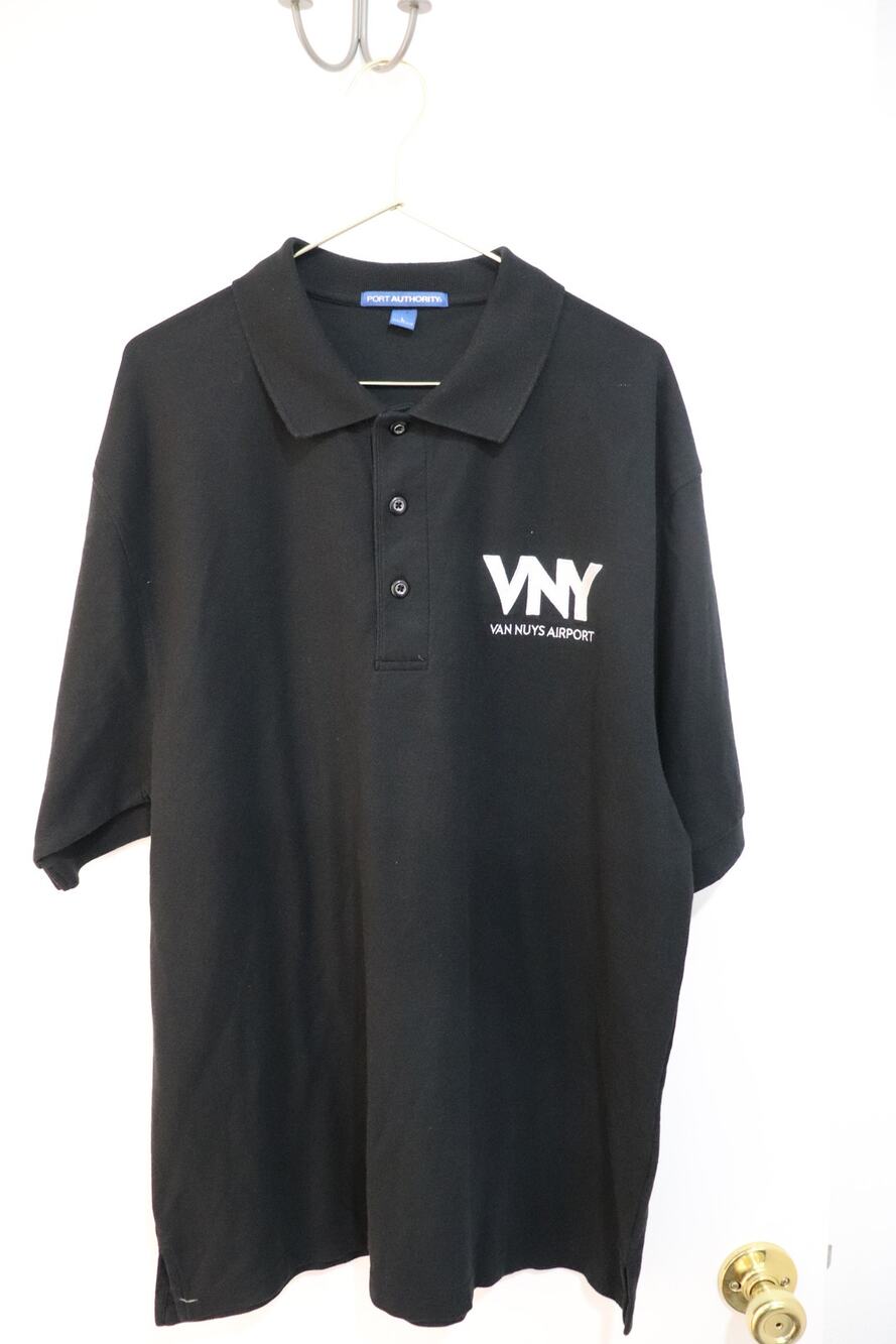 Port Authority VNY Van Nuys Airport Polo Mens L Black